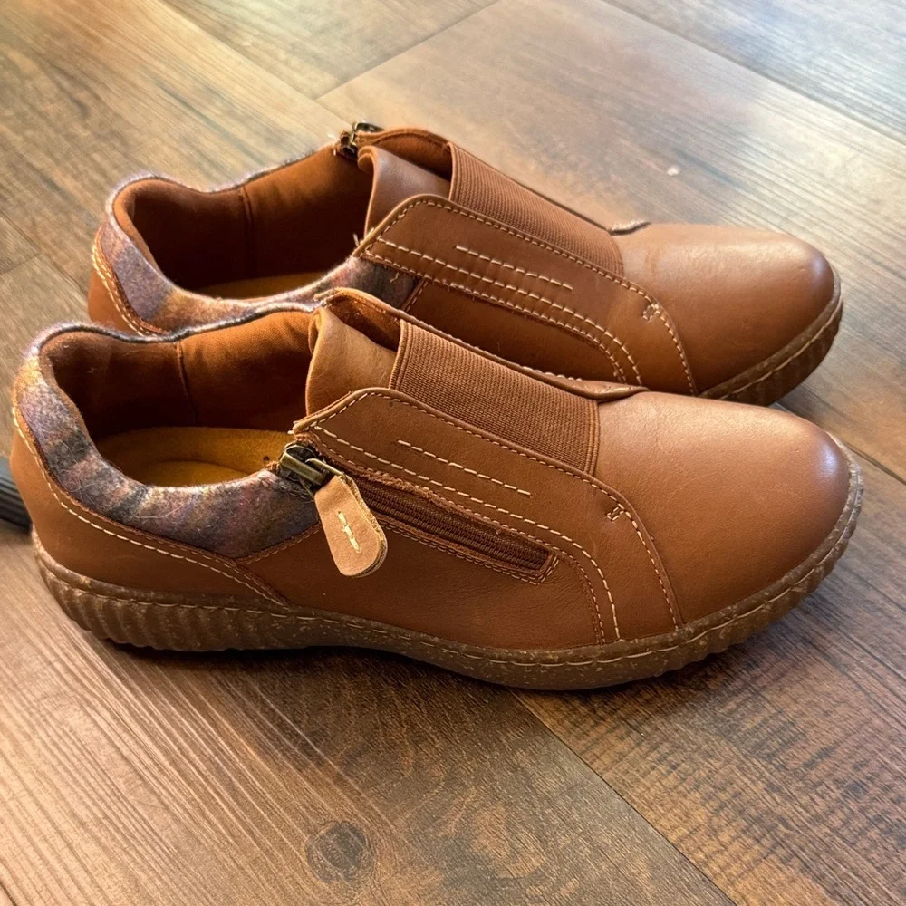 Clarks Brown Espadrilles with Patterned Accent